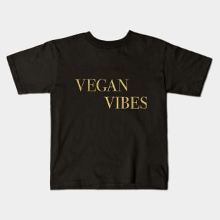 Vegan Vibes in Gold Kids T-Shirt